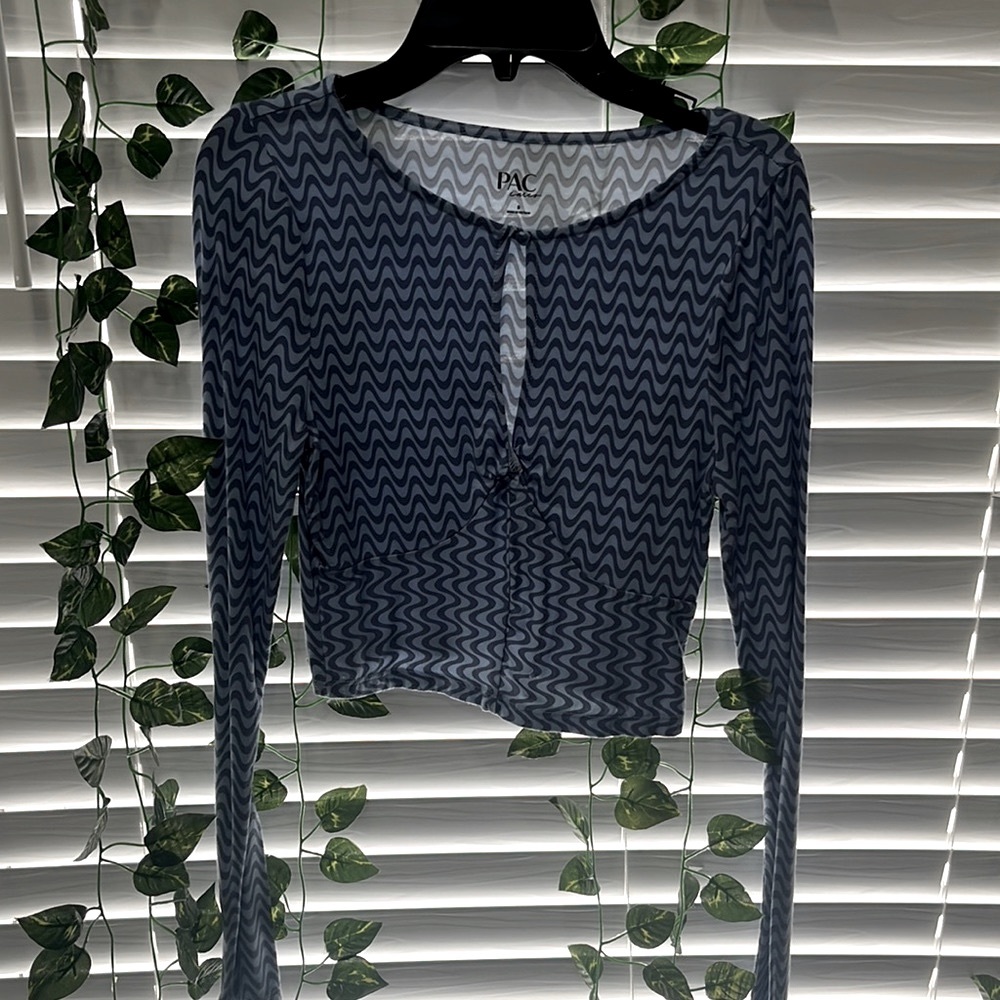 Blue Long Sleeve Top